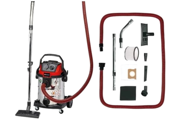 Einhell  våt- och torrdammsugare TE-VC 2025 SACL (dammskydd kl. L, för dammpartiklar med AGW-värden >1 mg/m³, 25 l rostfri tank, filterrengöring, enhetens uttag, inkl. munstycken och filter), röd,