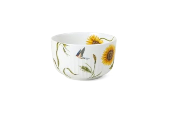 Kähler  Design Hammershøi porslin sommarskål med solrosor akvarellmålning, 7,5 x 12 cm, 693282