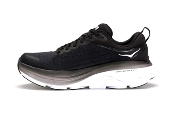 Hoka One One HOKA one one Bondi 8 Wide, Running Shoes Femme, Black White, 43 1/3 EU