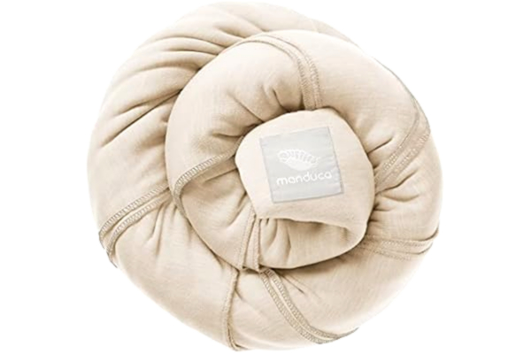 Manduca manduca Sling > Powder < Elastic Baby Sling with GOTS Certificate 100% Organic Cotton 3 Binding Instructions (Belly Carrier, Cross Carrier, Hip Carrier) for Newborns and Babies from Birth (Beige)