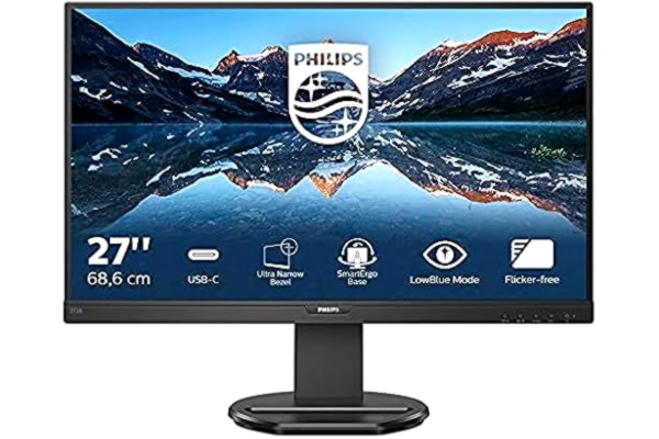 Philips  273B9-27 inch FHD USB-C docking monitor, in hoogte verstelbaar (1920x1080, 75 Hz, VGA, HDMI, DisplayPort, USB-C, USB-hub) zwart