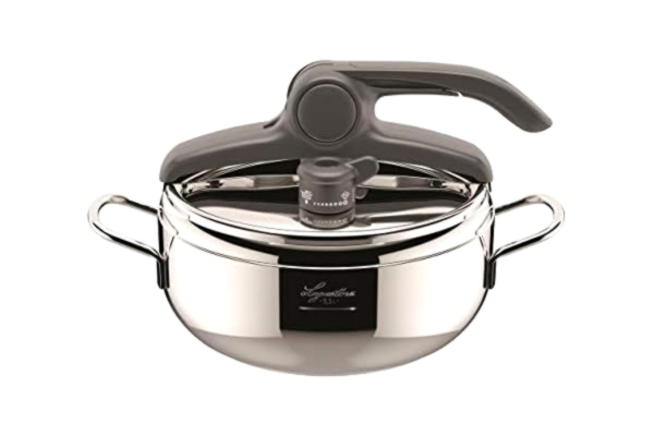 Lagostina  Irradial Control Lagoeasy'UP Autocuiseur 3,5 L en Acier Inoxydable 18/10 Ø 22 cm, Casserole Induction et à Gaz, Couvercle à Ouverture Facile, Fond Irradial Plus Triple Couche