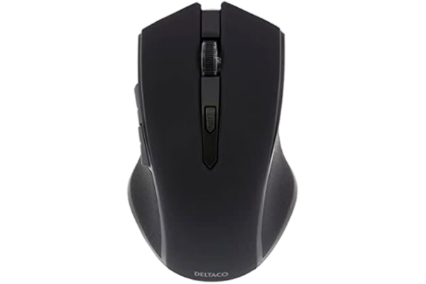Deltaco  MS-763 wireless USB Optical Mouse 5 buttons + scroll Black - Mus - Optisk - 5 - Svart