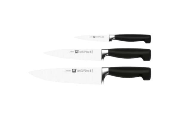 Zwilling ZWILLING Kökskniv-set i 3 delar, Kockkniv, garneringskniv samt köttkniv, Rostfritt stål/Handtag av plast, Four Star