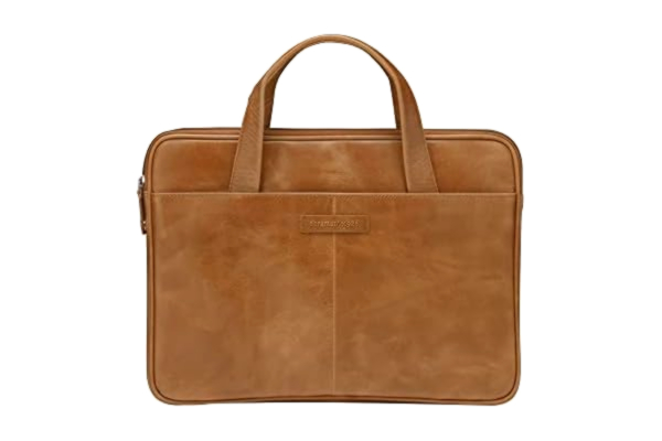dbramante1928  – Silkeborg laptopväska för kvinnor och män 13 tum – väska med två strukturerade läderhandtag – tillverkad av robust, högkvalitativt fullnarvsläder – Golden Tan N.E. (2:a gen)