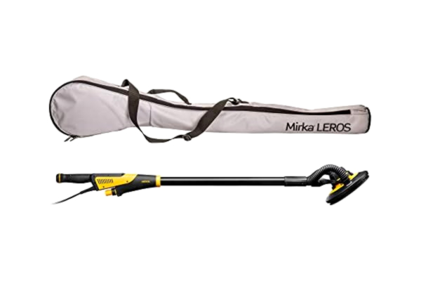 Mirka  LEROS Excenterslip, vägg- och takslip med 180° sliphuvud flexibilitet (Ø 225 mm) och bärväska, slipmaskin för slipning av stora ytor, 4000–8000 varv/min