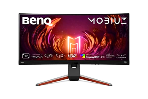 Benq BenQ MOBIUZ EX3415R Curved Gaming Monitor (34 inch, IPS, Ultrawide, 1440P, 144 Hz, 1ms, HDR 400, FreeSync Premium Pro, afstandsbediening)