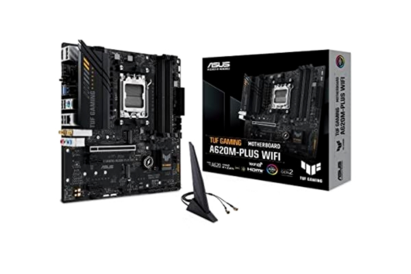 Asus ASUS TUF GAMING A620M-PLUS WIFI Hovedkort - AMD A620 - AMD AM5 socket - DDR5 RAM - Micro-ATX