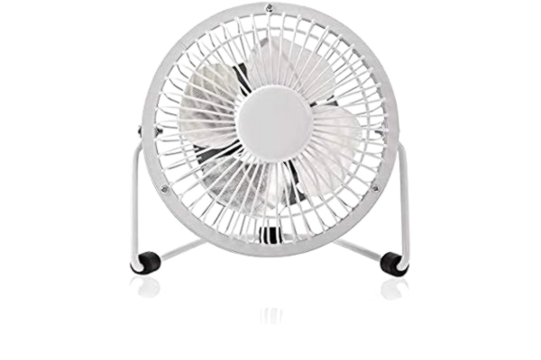 Nedis NEDIS Mini Fan USB, 10 cm Metal Desk Fan, White