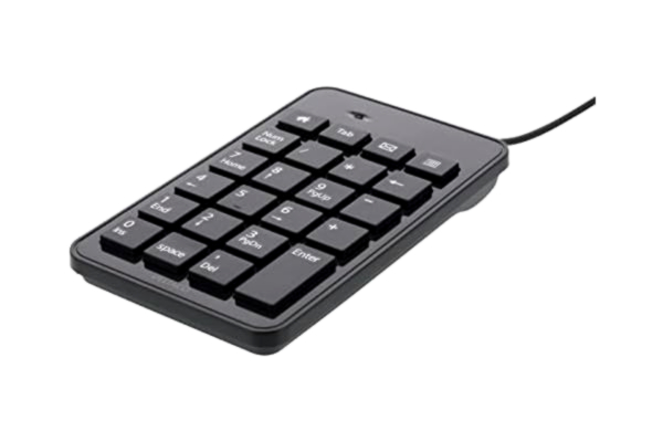 Deltaco  Trådbundet numeriskt tangentbord – 23 tangenter – 4 medieknappar – USB – svart