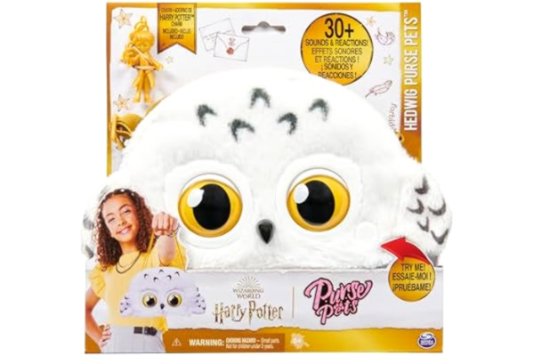 Spin Master PURSE PETS - BOLSO MASCOTA INTERACTIVA - Wizarding World, Harry Potter - Bolso niña y Mascota Interactiva Hedwig Purse Pets con más de 30 Sonidos y Reacciones - 6066127 - Juguetes niña 6 años +