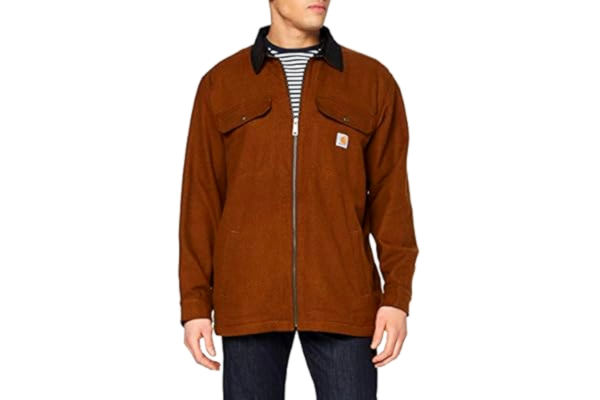 Carhartt  Męska koszulka Pawnee Zip Shirt Jac Płaszcz, Oiled orzech włoski, L
