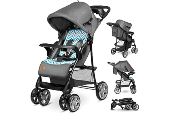 Lionelo LIONELO Emma Plus Baby Stroller Buggy Pushchair with Bag Blue Scandi