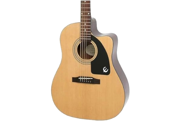 Epiphone  AJ-100CE utskuren akustisk/elgitarr, mahognykropp, välj grantopp, greppbräda i rosenträ, mahognyhals, 25,5 skala