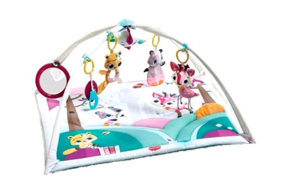 Tiny Love  Gymini Deluxe, 2-i-1 Musical Babygym, 0+ månader, Versatile Aktivitetsgym Nyfödd, 18 Aktiviteter, Musikalisk Leksak att ta med, Justerbara Bågar, Kognitiv Utveckling, Tiny Princess Tales