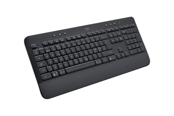 Logitech  Signature K650 Comfort Full-Size Trådlöst Tangentbord med Handledsstöd, Bluetooth/Logi Bolt USB-Mottagare, Mjuka Tangenter, Knappsats, Passar Flera OS/PC/Windows/MAC , Pan Nordic QWERTY - Grå