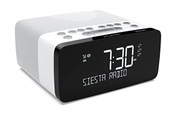 Pure Digital Pure Siesta Charge Bluetooth digital radioväckarklocka med laddningsplatta (DAB/DAB+ digital och FM-radioväckarklocka, Bluetooth, USB, trådlös mobiltelefonladdningsstation, 40 stationsminneplatser,