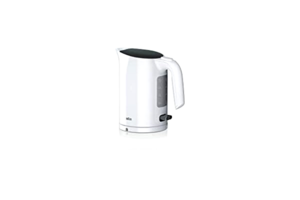 Braun  WK 3000 WH vattenkokare | kapacitet 1,0 l | 2 200 watt | Tryckkokningssystem | avtagbart antikalkfilter | stor vattennivåindikator | BPA-fri | vit