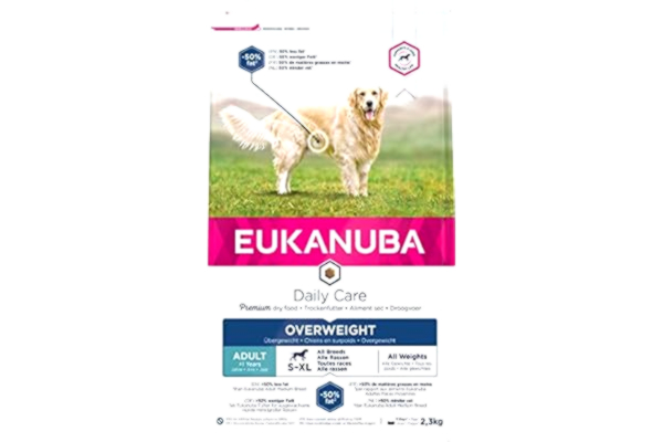 Eukanuba  Daily Care Overweight/Steriliserat torrfoder – specialfoder med låg fetthalt för överviktiga eller kastrerade hundar, 2,3 kg