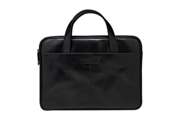 dbramante1928  – Silkeborg laptopväska för kvinnor och män 15 tum – väska med två strukturerade läderhandtag – tillverkad av robust, högkvalitativt fullnarvsläder – Black N.E. (2:a gen)