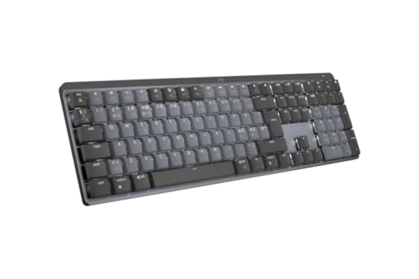 Logitech  MX Mechanical trådlöst bakgrundsbelyst tangentbord, taktila tysta brytare, belysta tangenter, Bluetooth, USB-C, macOS, Windows, Linux, iOS, Android, Metal, Layout Pan Nordic QWERTY - Grå