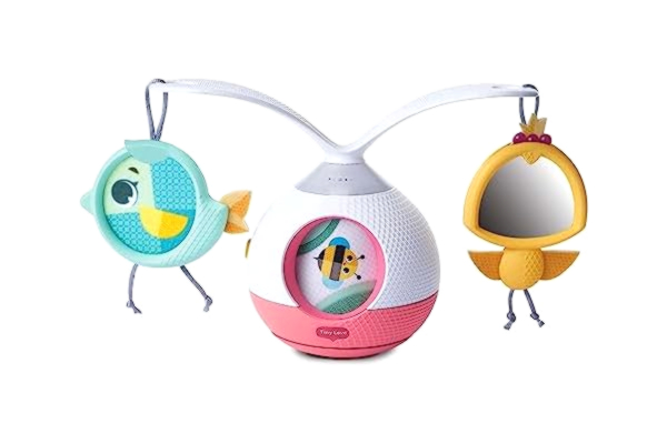 Tiny Love  2-i-1 Tummy Time Musical Mobile, 360° Roterande Musikmobil Baby, 0+ Månader, Bärbar Barnvagnsmobil att ta med sig, Babymobil för Spädbarn, 3 Musik- och Ljudlägen, Tiny Princess Tales