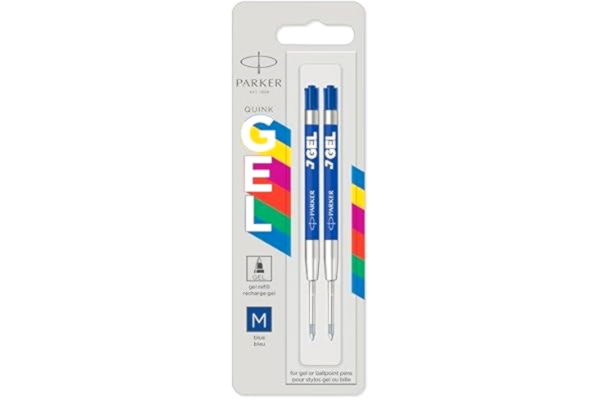 Parker  QUINK Economy gelbläckpatroner | Blå | Mediumspets (0,7mm) | 2 st