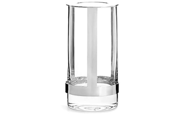 Sagaform  Hold vas litet glas transparent/metall silver 15 x 7,5 cm