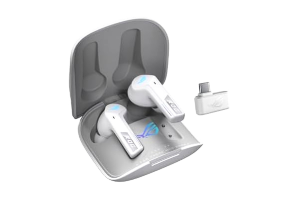 Asus ROG Cetra True Wireless Speednova ML - Trådlösa spelhörlurar, ROG SpeedNova trådlös teknik, 24-bitars ljud, 96 kHz benledande AI-mikrofoner, ANC, upp till 46 timmars batteritid