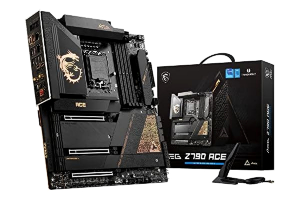 MSI  MEG Z790 ACE moderkort, E-ATX – stöder Intel processorer med 12:a, 13:e och 14:e generationen, LGA 1700-105A SPS VRM, DDR5 7600+MHz/OC, PCIe 5.0 & 4.0 x16, M.2 Gen5, Dual 2.5G LAN, Wi-Fi 6E, TB4