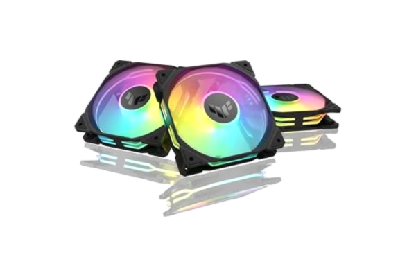 Asus ASUS TUF Gaming TR120 ARGB omvänd fläkt – svart – trippelpack högre kylprestanda extra tjock 28 mm fläktram, exklusiv dubbelskiktad LED-matrisdesign med 16 adresserbara RGB-lysdioder, Aura Sync
