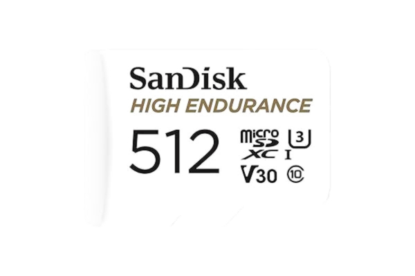 SanDisk  High Endurance videoövervakning 512 GB microSDXC-kort + SD-adapter, upp till 100 MB/s, klass 10, U3, V30