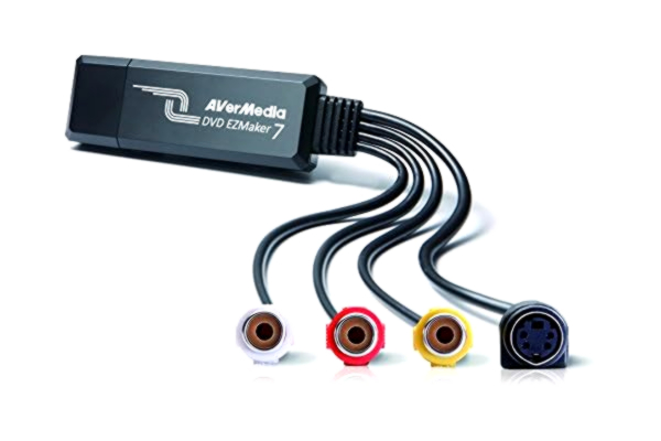 AVerMedia  EZMaker 7 USB-inspelningskort standard analog till digital inspelare RCA, VHS till DVD-kontakt, S-video, Cyberlink Media Suite ingår, Win 10/MAC