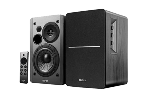 Edifier  R1280DBs aktiva Bokhylla Bluetooth-högtalare – optisk ingång 2.0 trådlös skärmhögtalare – 42 W RMS med subwooferutgång – Svart