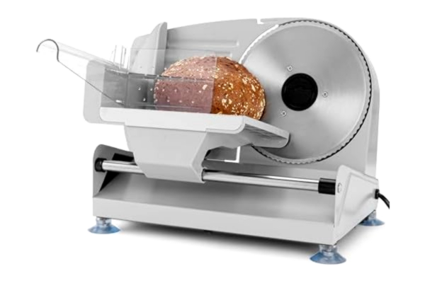 Clatronic ® Allskärare med Ø 190 mm rostfri kniv | elektrisk brödskärmaskin med steglöst justerbar skärtjocklek (0–15 mm) | skärmaskin med metallhölje | 150 W | MA 3585