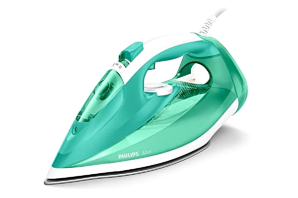 Philips  Azur Fer à Repasser Vapeur - 2400W, 45g/min, Effet Pressing 200g, Semelle SteamGlide, Vert (GC4537/70)