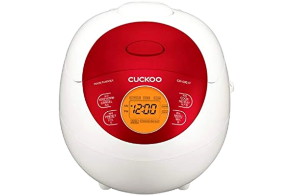 Cuckoo CUCKOO CR-0351F el. Riskokare, Fuzzy Logic, 0,54 l/425 W för 3 personer, vit/röd