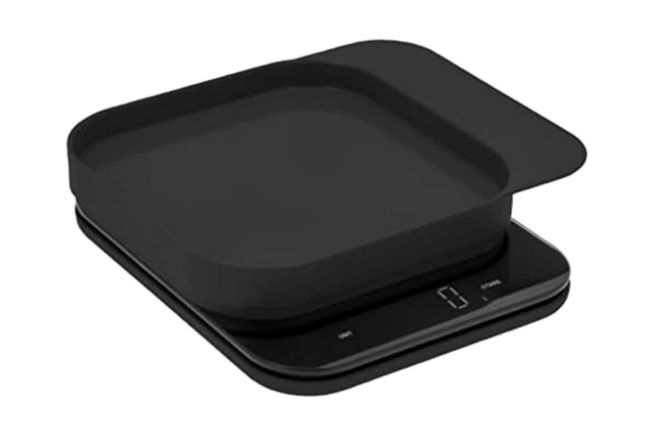 Rosti  Mensura köksvåg, hushållsvåg, bakvåg, digital köksvåg med skål- och tareringsfunktion, maxvikt 10 kg, 16,5 x 20,3 x 3,5 cm, svart