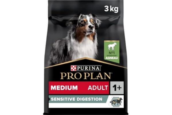 Purina ProPlan PURINA PRO PLAN Medium Adult Sensitive Digestion, torr hundmat, rik på lamm, 1-pack (1 x 3 kg)