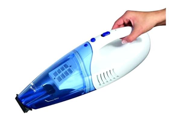 Clatronic  AKS 828 nat droog-accuzuiger, permanent stoffilter (afwasbaar), incl. wandhouder, 1400 mAh, wit/blauw, AKS828