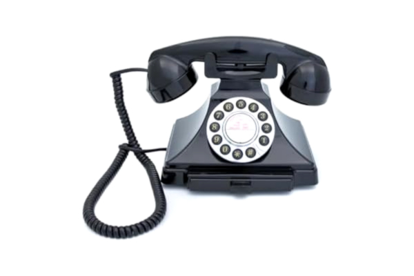 GPO Phones GPO Carrington klassisk retro tryckknapp telefon med utdragbar bricka, traditionell ringsignal, ring på/av för hem, kontor, hotell - svart