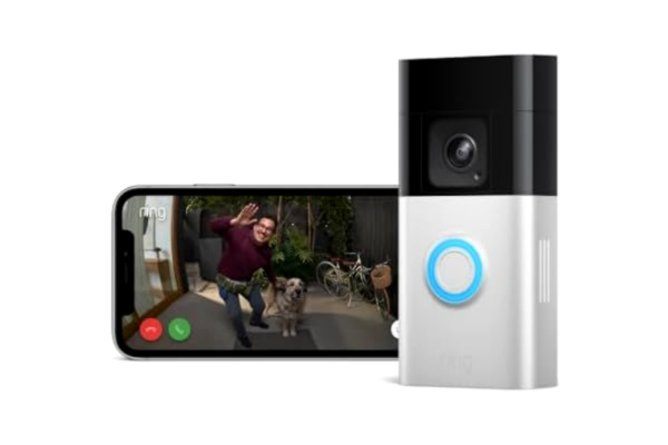 Ring Introduktion av Ring Battery Video Doorbell Pro från Amazon | trådlös videodörrklocka med säkerhetskamera och Topp till tå-vy, 3D rörelseavkänning, mörkerseende i färg, WiFi
