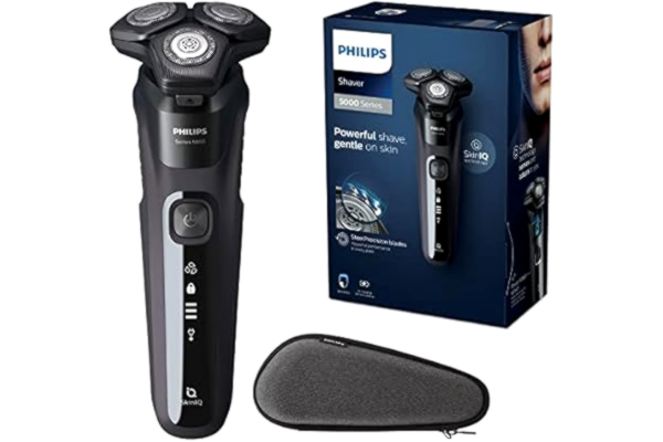 Philips  Elektrisch Scheerapparaat Series 5000 - Volgt gezichtscontouren - Past automatisch vermogen aan - Nat en droog - Uitklapbare trimmer - Zelfslijpende mesjes - Reisetui - S5588/30