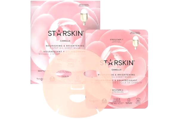 Starskin STARSKIN Camellia 2-Stegs Ansiktsmask, 25g, Närande och Uppljusande Sheet Mask för Strålande Hud, Alla Hudtyper