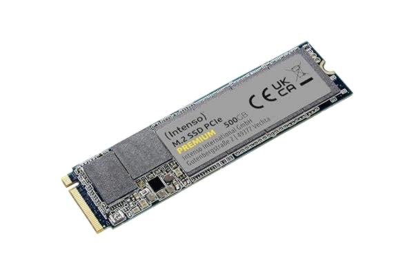 Intenso  500 GB M.2 SSD PCIe Premium, upp till 2100 MB/s, hårddiskenhet (PCI Express Gen.3x4 NVMe 1.3, Solid State Drive)