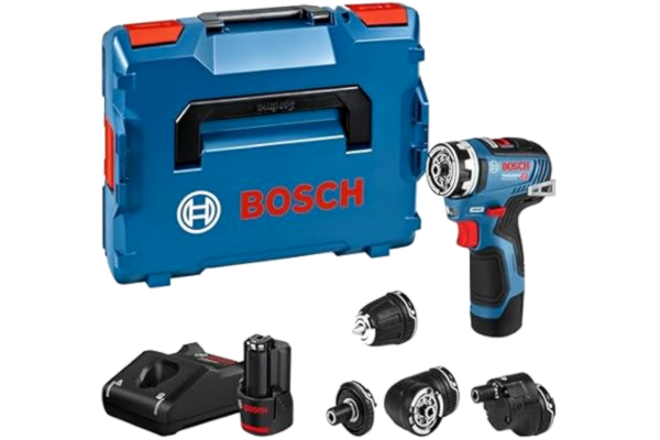 Bosch  Professional 12V System sladdlös borrskruvdragare GSR 12V-35 FC (inkl. 4 FlexiClick-adaptrar, 2 x 3,0 Ah-batteri, snabbladdare GAL 12V-40, i L-BOXX 102) – FlexiClick System