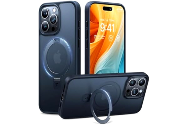 Torras  telefonfodral UPRO stående matt för iPhone 15 PRO (svart)