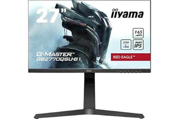 Iiyama iiyama G-Master GB2770QSU-B1 27 Inch Fast (FLC) IPS LCD,165Hz,0.5ms,FreeSync Premium Pro HDR 400 ,2560 x 1440,400 cd/m² Brightness ,1 x HDMI,1 x DisplayPort,2 x USB,2 x 2W Speakers,Height Adjustable