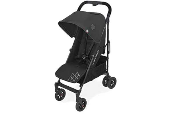 Maclaren  Techno Arc lightweight umbrella stroller. Newborns up to 25 kg, UPF 50+ extendable waterproof hood, single handlebar, reclining seat, wheels suspension. Accessories included. Black