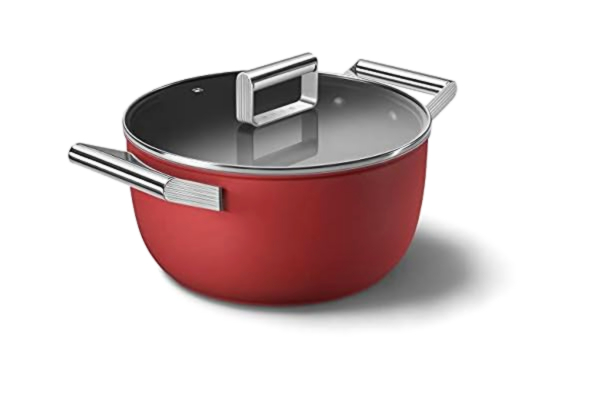 SMEG Smeg Kattila, kannellinen, 24 cm, punainen